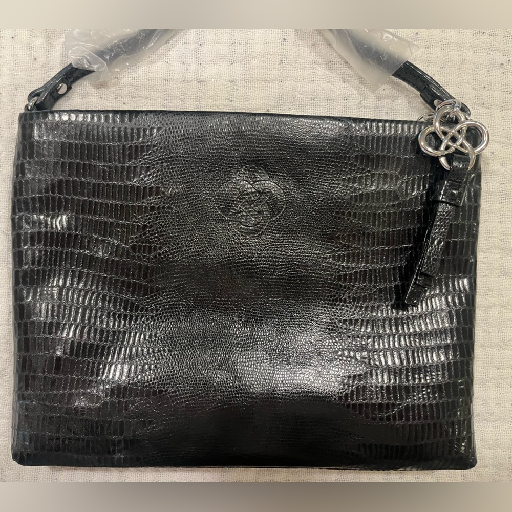 Stella & Dot Lamb Skin Black Crossbody Bag Brand New - Picture 11 of 13
